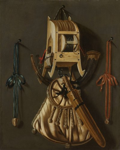 狩猟道具のある静物 作： Johannes Leemans
