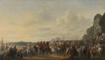 1650年7月31日、アムステルダムへの攻撃中にアムステルのウェルナ邸に到着したウィリアム2世王子 作： Johannes Lingelbach