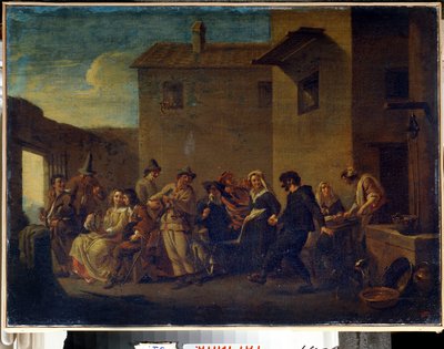 ベネチアのカーニバル（ベネチアのカーニバル）。 ヨハネス・リンゲルバッハの絵画 作： Johannes Lingelbach