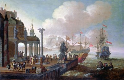 地中海のハーバーシーン 作： Johannes Lingelbach
