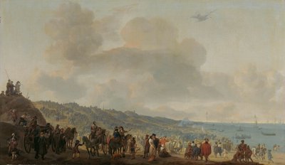 1660 年 6 月 2 日、イギリスのチャールズ 2 世のスヘフェニンゲンからの出発 作： Johannes Lingelbach