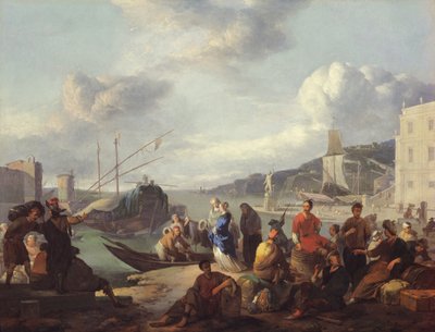 港の眺め、1666 作： Johannes Lingelbach