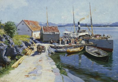 ノルウェー西部のフェリー埠頭 作： Johannes Martin Grimelund