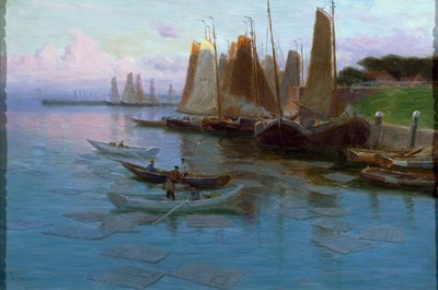 漁船（キャンバスに油彩） 作： Johannes Martin Grimelund