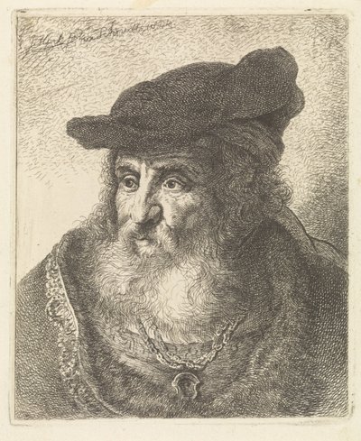 ベレー帽をかぶった老人の肖像 作： Johannes Mock