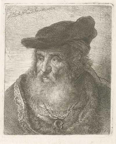 ベレー帽をかぶった老人の肖像 作： Johannes Mock