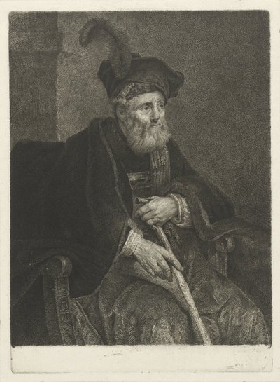 椅子に座っている見知らぬ老人の肖像 作： Johannes Pieter de Frey