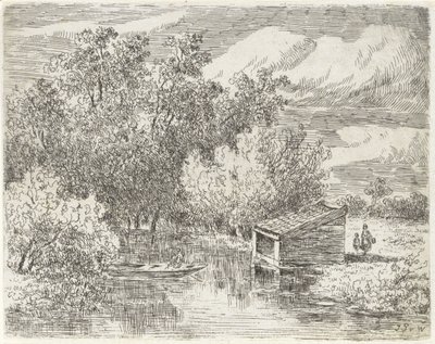 川沿いのボートハウス 作： Johannes Pieter van Wisselingh