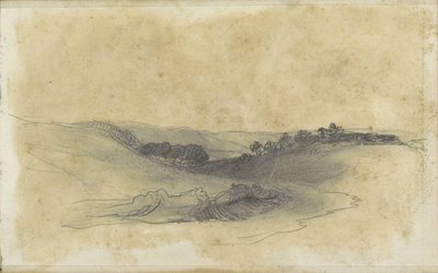 木々が生い茂る丘陵の風景 作： Johannes Tavenraat