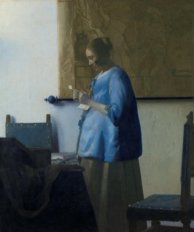 手紙を読む青衣の女 手紙を読む女性 作： Johannes Vermeer