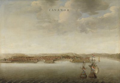 インドのマラバル海岸のCannanoreの眺め、1662年頃 作： Johannes Vinckeboons