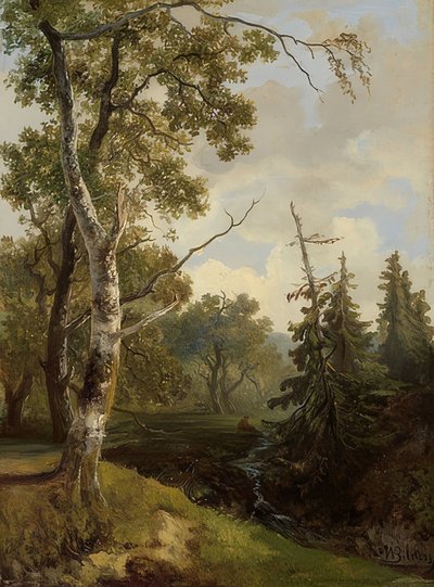 Waldstückbei Wolfheze（Wolfheze近くの森の景色） 作： Johannes Warnardus Bilders