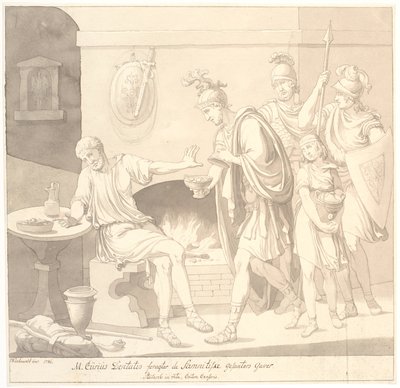 「M. Curius Dantatus foragter de Samnitiske Gesanters Gaver./ Plutach: in vita. Cato the Censor.」 作： Johannes Wiedewelt