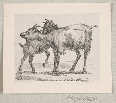 彼女の子供とヤギ 作： Johannes Wilhelm Zillen