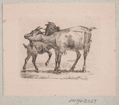 彼女の子供とヤギ 作： Johannes Wilhelm Zillen