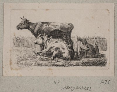 3頭の牛 作： Johannes Wilhelm Zillen