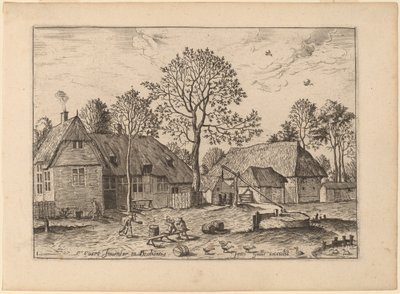 ドローウェルのある農場 作： Johannes and Lucas van Doetechum after Master of the Small Landscapes