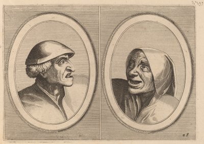 「泥棒のようなTijs」と「Sneeze Rinse-the-Nap」 作： Johannes and Lucas van Doetechum after Pieter Bruegel the Elder