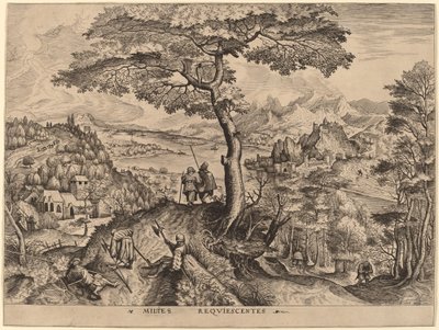 休息中の兵士 作： Johannes and Lucas van Doetechum after Pieter Bruegel the Elder