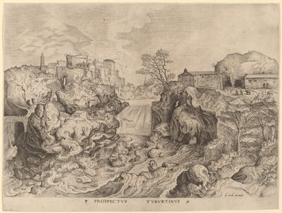 Prospectus Tyburtinus (テヴェレ川の眺め) 作： Johannes and Lucas van Doetechum after Pieter Bruegel the Elder