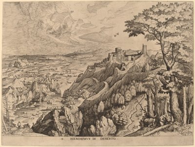 S. 砂漠のヒエロニムス (砂漠の聖ヒエロニムス) 作： Johannes and Lucas van Doetechum after Pieter Bruegel the Elder