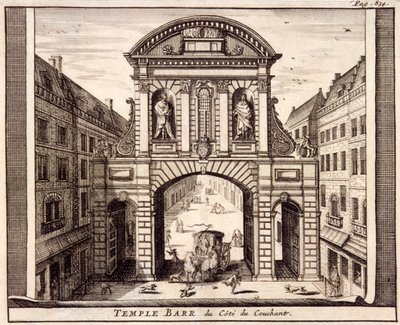 テンプルバー、ロンドン、c1700 作： Johannes de Ram
