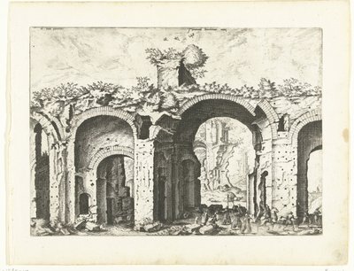ディオクレティアヌス浴場の第 2 ビュー ローマ時代の遺跡、1561年（シリーズタイトル） 作： Johannes of Lucas van Doetechum (attributed to)