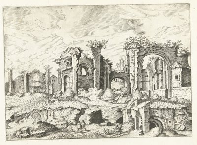 パラティーノの丘の遺跡の第 4 ビュー ローマ時代の遺跡、1561年（シリーズタイトル） 作： Johannes of Lucas van Doetechum (attributed to)