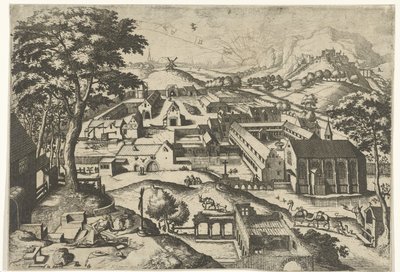 聖ジェロームのある風景 砂漠のヒエロニムス (オブジェクトのタイトル) キリスト教の物語のある風景（シリーズタイトル） 作： Johannes of Lucas van Doetechum