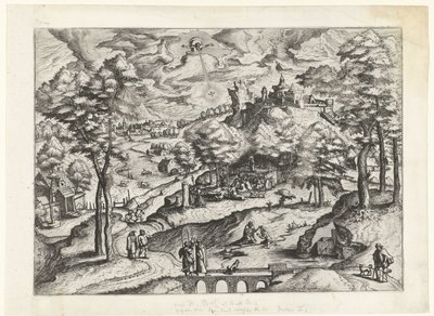 キリストの洗礼のある風景 キリスト教の物語のある風景（シリーズタイトル） 作： Johannes of Lucas van Doetechum