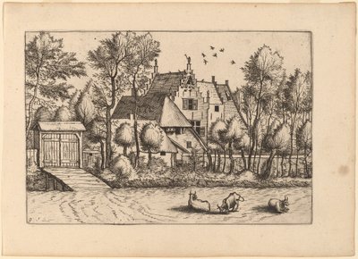 溝のあるカントリーハウス 作： Johannes van Doetechum, the Elder and Lucas