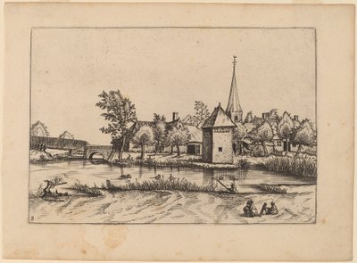 教会と橋のある田舎の村 作： Johannes van Doetechum, the Elder and Lucas