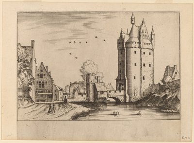 カントリーハウスのある町の門 作： Johannes van Doetechum, the Elder and Lucas