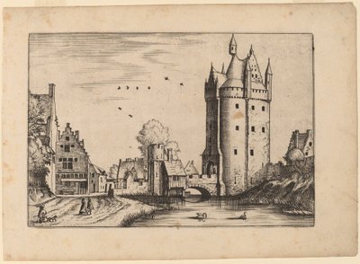 カントリーハウスのある町の門 作： Johannes van Doetechum, the Elder and Lucas