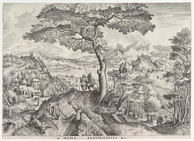 休息する兵士たち 「大いなる風景」より 鎮魂の兵隊たち 1555-56年頃 作： Johannes van Doetecum I