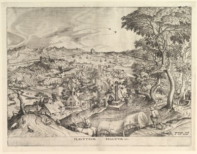 ベルギーの馬車 Plaustrum Belgicum（『大いなる風景』より） 1555-56年頃 作： Johannes van Doetecum I