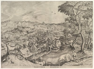 ベルギーの馬車 Plaustrum Belgicum（『大いなる風景』より） 1555-56年頃 作： Johannes van Doetecum I