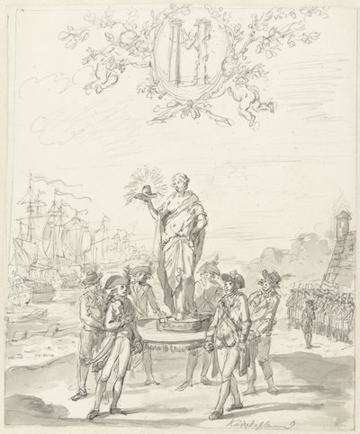 ゼネラル アームズ、カダイクス広場の装飾、1795 年 作： Johannes van Dregt (rejected attribution)