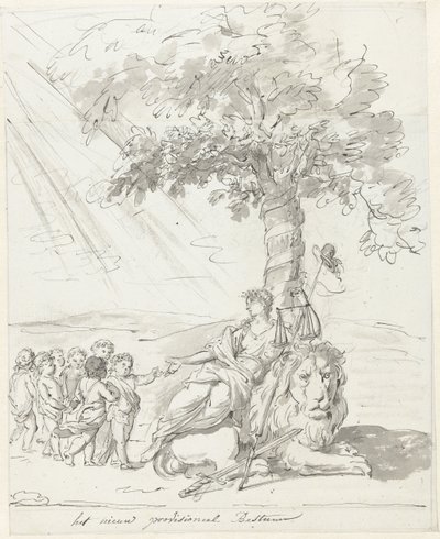 人民政府の樹立、アムステルフェルトの装飾、1795 年 新しい暫定委員会 (オブジェクトのタイトル) 作： Johannes van Dregt (rejected attribution)