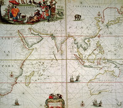 アフリカ、インド、インド洋、東インドの地図 作： Johannes van Keulen