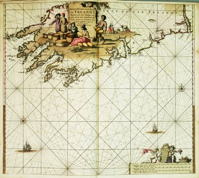 新しい海図、ブラスケスから始まるユールラントの海底からウォーターフォールトのホックまで。ファン・クーレンの