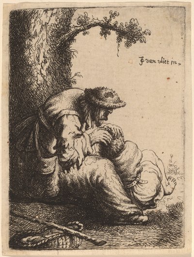 少年を逃がす物乞いの女 作： Johannes van Vliet