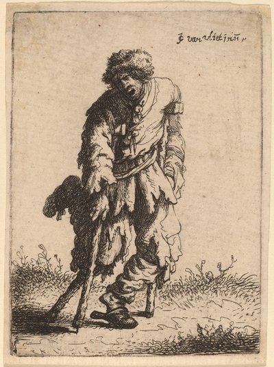 木の脚の乞食 作： Johannes van Vliet