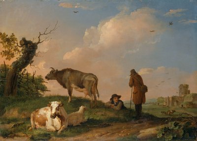 牛のいる風景」1670-1690年 作： Johannes van der Bent