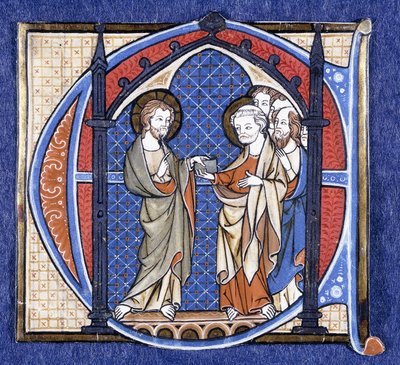キリストは聖ペテロに使命を示します、c.1320 作： Johannes von Valkenburg