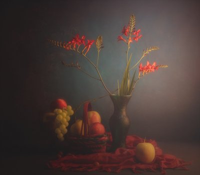 定番の花と果物 作： John-Mei Zhong