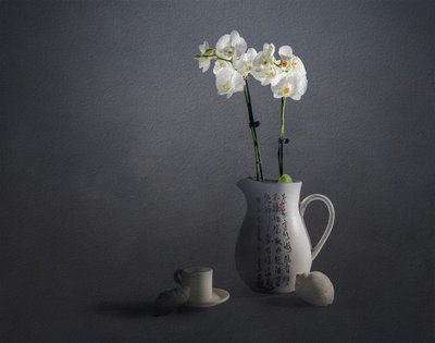 優雅な蘭の静物画 作： John-Mei Zhong