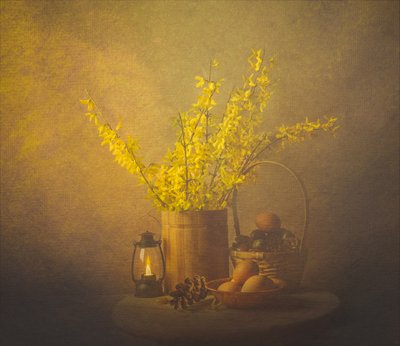 『黄金の春の静物画』 作： John-Mei Zhong