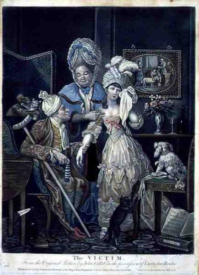 カーリントン・ボウルズ(1744-93年)が出版した「ザ・ヴィクティム」。 作： John (after) Collet
