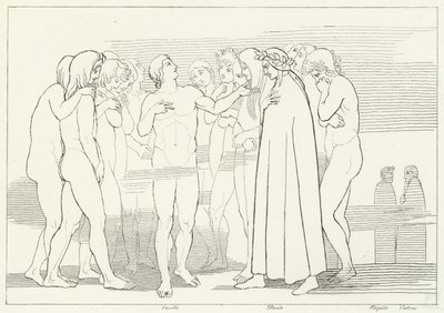 カゼラの歌、煉獄、カント2（エングレーヴィング 作： John (after) Flaxman